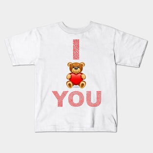 Cute I Love You Bear Heat Design Kids T-Shirt